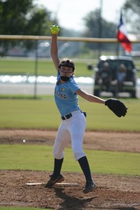 Olivia Foster pitching against Alexandria LAPhoto by Gregg Fuller    